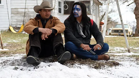 Paramount+ Sheridan's 2017 film Wind River showed his interest in exploring the injustices suffered by Native Americans that has carried into his TV work (Credit: Paramount+)