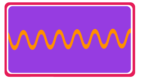 Illustration of an orange wave form against a purple background.