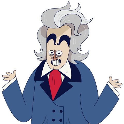 A cartoon image of Beethoven.