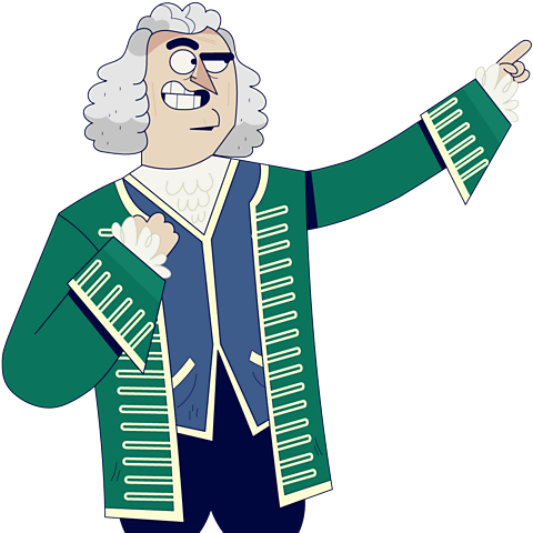 A cartoon of the composer Bach.