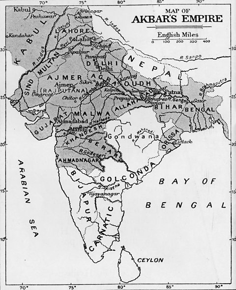 A map of India, the top of the map is shaded in grey