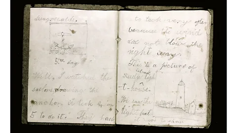 American Museum of Natural History Cope's childhood diaries from when he was seven years old show his interest in expeditions and the natural world (Credit: American Museum of Natural History)