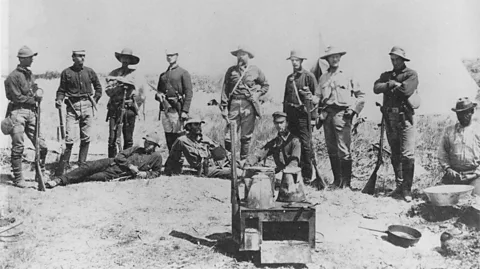 Peabody Museum Marsh went fossil-hunting in the west with large contingents of students and field hands, often with a military escort (Credit: Peabody Museum)