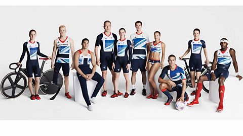 British Olympic athletes posing in their kit