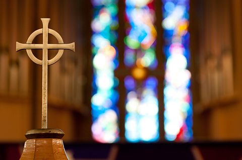 A cross in a Christian church.