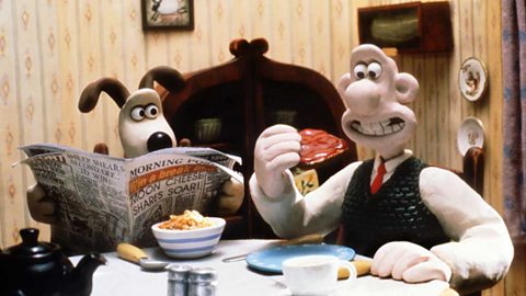 A scene from Wallace and Gromit