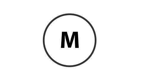 The circuit symbol for a motor: an 'M' in a circle.