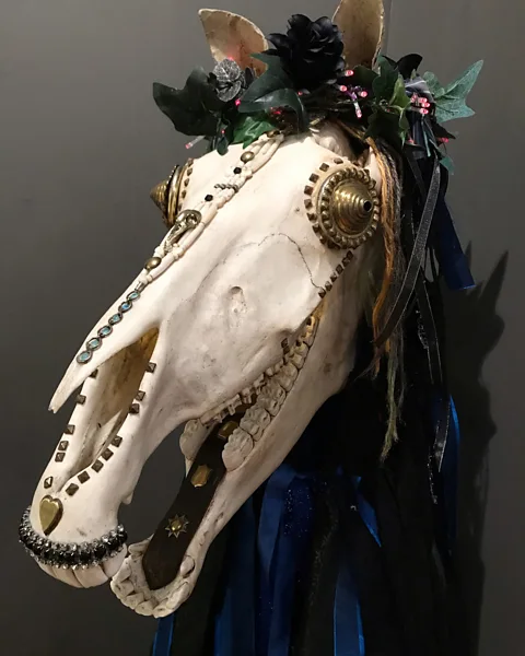 Hawlfraint y Goron / Crown copyright (2022 The Mari Lwyd is a Welsh tradition that involves a decorated horse skull and a battle of rhymes (Credit: Hawlfraint y Goron / Crown copyright (2022) Cymru Wales)