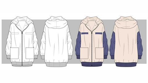 Different viewpoints of a jacket design