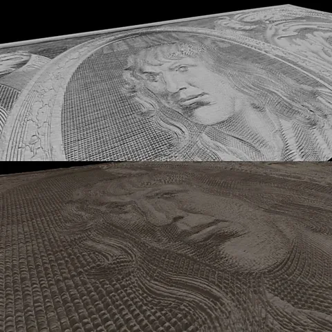 Archiox/Bodleian Library A close-up of this printing plate reveals the texture that the technology can map and then digitise (Credit: Archiox/Bodleian Library)