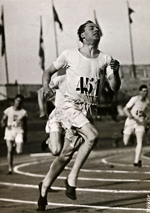 Eric Liddell winning the 400 metre race at the 1924 Olympic Games in Paris.