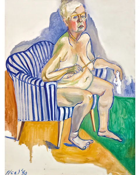 The Estate of Alice Neel Neel's nude self-portrait – painted when she was 80 – opens the Barbican exhibition (Credit: The Estate of Alice Neel)