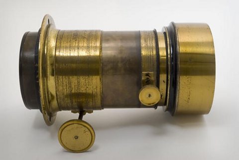 A photograph of a camera lens that belonged to Julia Margaret Cameron. Different types of lenses can be used by photographers, for example to zoom in for close-up photographs or to create special effects.