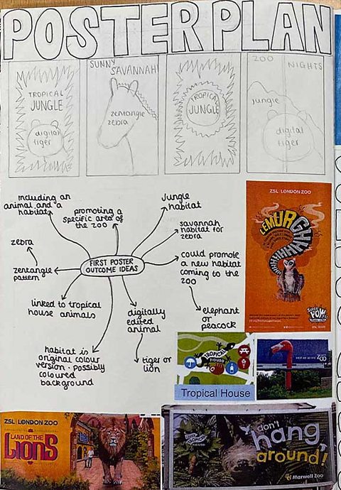 London Zoo case study. Pictures, notes and a mind map about the zoo