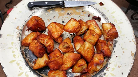 Sabena Jane Blackbird/Alamy Cheese is fried in oil before being added to okra stew (Credit: Sabena Jane Blackbird/Alamy)