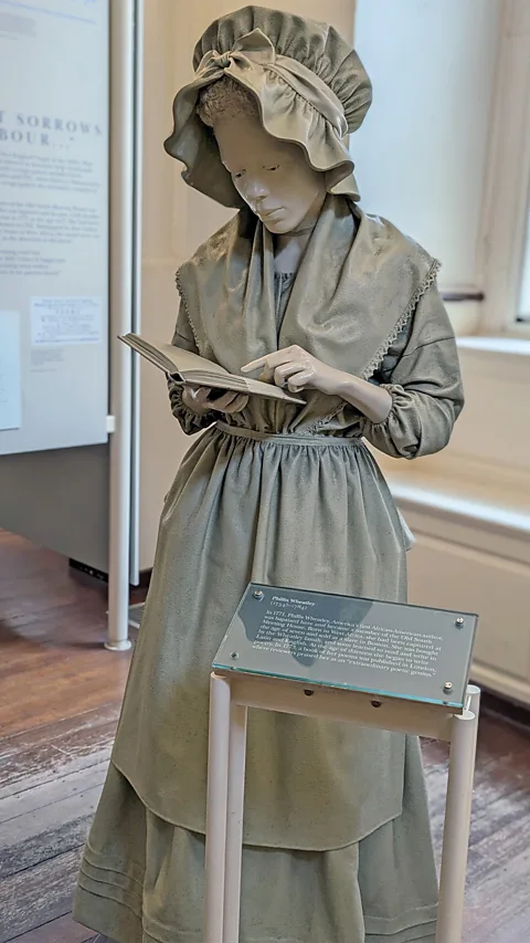 Robin Catalano In addition to a statue of Wheatley at the Boston Women's Memorial, a second statue of her is located inside the Old South Meeting House (Credit: Robin Catalano)