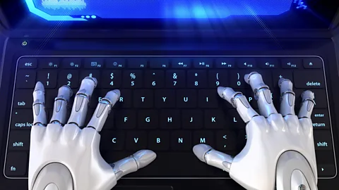 Alamy Robot hands typing on a keyboard (Credit: Alamy)