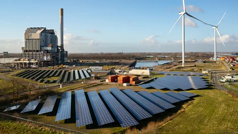 Mischa Keijser/Getty Images Nijmegen's coal-fired power station has been decommissioned and is now home to solar panels and wind turbines (Credit: Mischa Keijser/Getty Images)