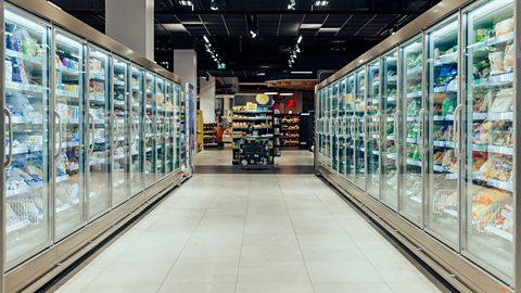 freezers in supermarket