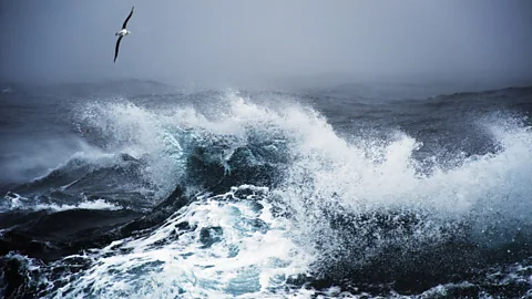 Mike Hill/Getty Images Extremely rough waves were a major risk throughout his 26-day voyage (Credit: Mike Hill/Getty Images)