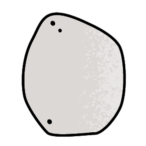 A cartoon grey stone.