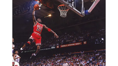 Getty Images A basketball legend, Michael Jordan was known for his ability to apparently 'fly' on court (Credit: Getty Images)