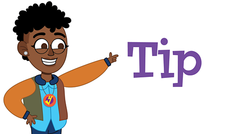 Yolanda pointing to some text that says "Tip"