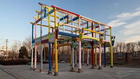 Courtesy of Ai Weiwei Studio Ai's Coloured House is displayed outside the main exhibition space at the Design Museum (Credit: Courtesy of Ai Weiwei Studio)