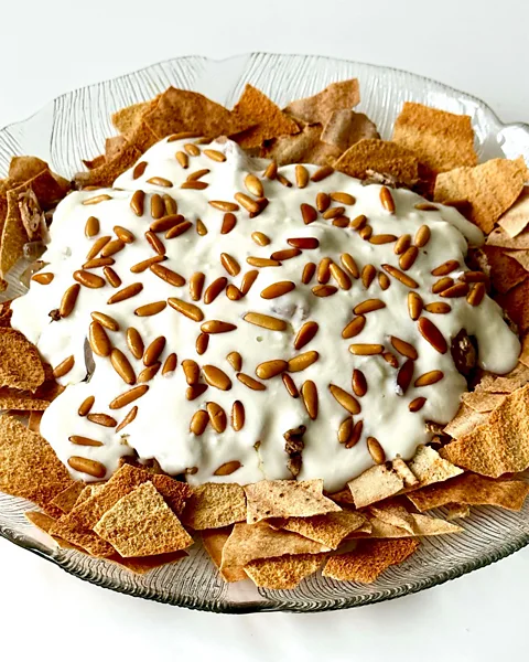 Anissa Helou Anissa Helou's chicken and chickpea fatteh with yoghurt (Credit: Anissa Helou)