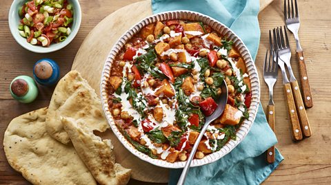 Microwave sweet potato curry