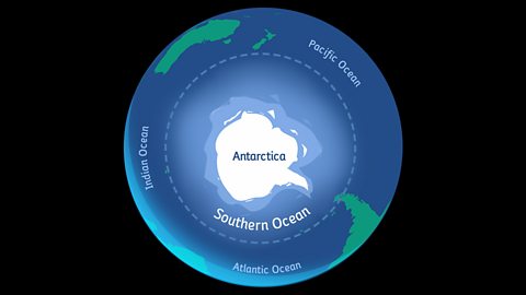 Map showing the Southern Ocean