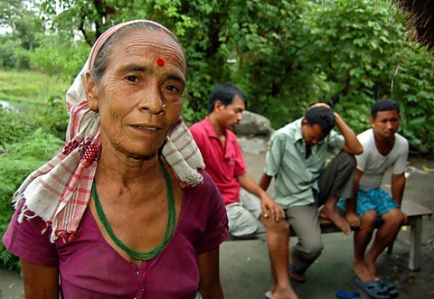 A witch doctor, or ojha, in Uttarkuchi village in India's northeastern state of Assam, 2007.