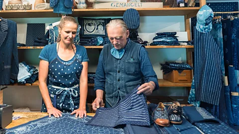 Yulia Denisyuk Josef and Miriam Koó run one of only two remaining indigo blueprinting workshops in Austria (Credit: Yulia Denisyuk)
