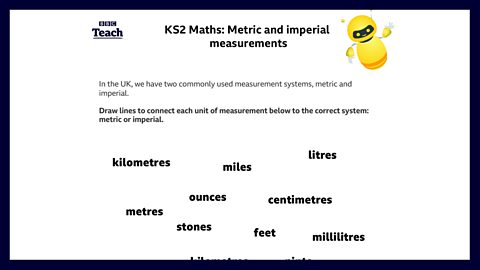 Activity sheet - metric and imperial measurements