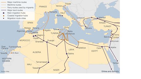 ˿ News - Migration route map