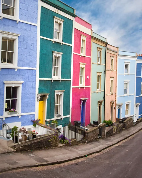 Alamy House facades in Clftonwood and other neighbourhoods of Bristol, UK, are famously painted in ice-cream colours (Credit: Alamy)
