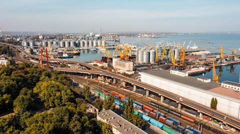 Aerial view of Odessa Port, Ukraine