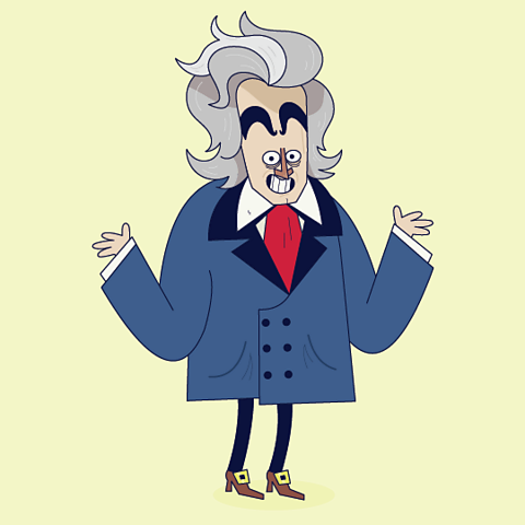 A cartoon of Beethoven.