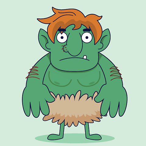 A cartoon of a green troll.