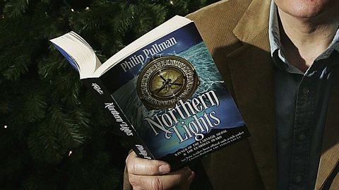 A close up of Philip Pullman's novel Northern Lights.