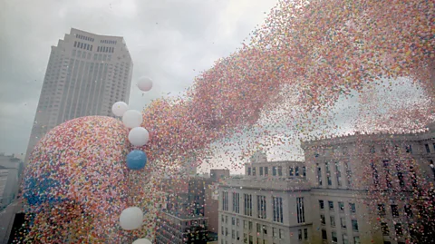 Getty Images At Balloon '86, the release of 1.5 million balloons had disastrous effects on the environment (Credit: Getty Images)