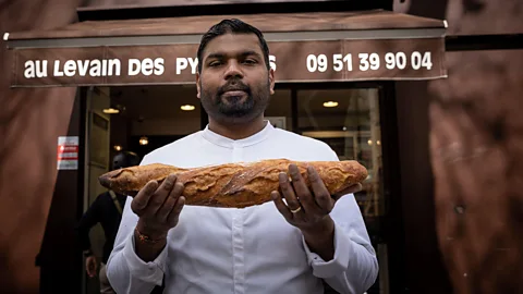 Abaca Press/Alamy Tharshan Selvarajah beat out 175 other bakers to win the Grand Prix de la Baguette (Credit: Abaca Press/Alamy)