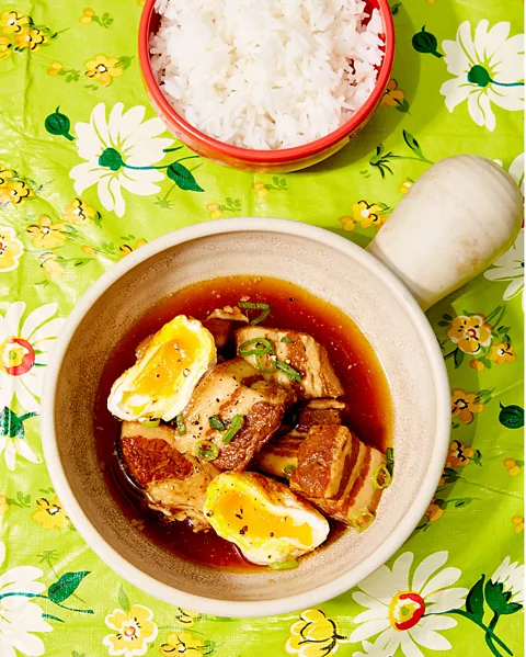Chris Middleton Chef Jerry Mai's Vietnamese braised pork with egg is best served with rice (Credit: Chris Middleton)