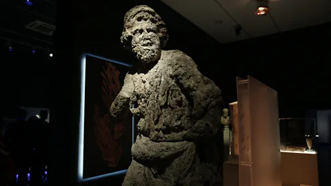 Getty Images The Antikythera shipwreck has yielded an ancient cargo of precious marble sculptures and bronze statues, among other objects (Credit: Getty Images)