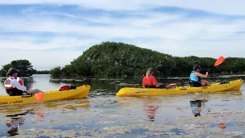 Sipa US/Alamy Today, visitors can take eco-kayak tours around Jones Lagoon (Credit: Sipa US/Alamy)