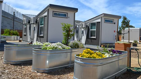 Habitat for Humanity East Bay/ Silicone Valley The Bridge Housing Community in San Jose, California consists of 40 dwellings and communal areas (Credit: Habitat for Humanity East Bay/ Silicone Valley)