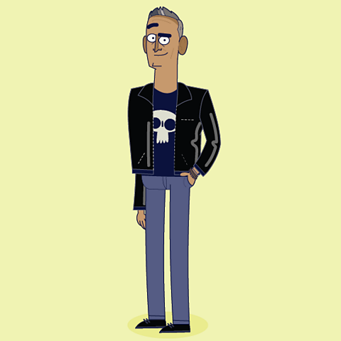 A cartoon of composer Nitin Sawhney.