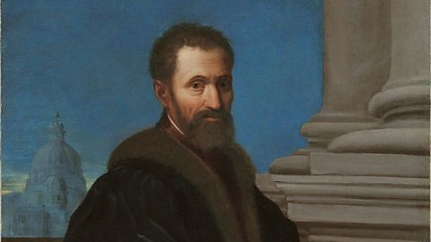 Portrait of sculptor and painter Michelangelo.