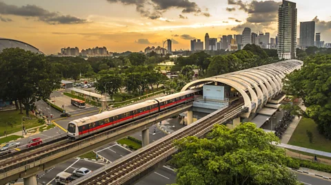 Calvin Chan Wai Meng/Getty Images Singapore's accessible public transport makes getting around the city easy for wheelchair users (Credit: Calvin Chan Wai Meng/Getty Images)