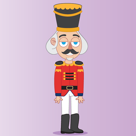 A cartoon image of a soldier from the nutcracker ballet.